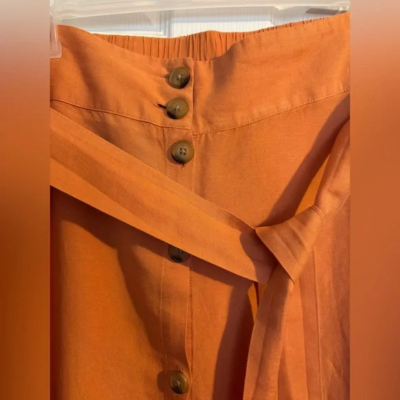 Orange Button-Down Women's Skirt XXL - Picture 3 of 8